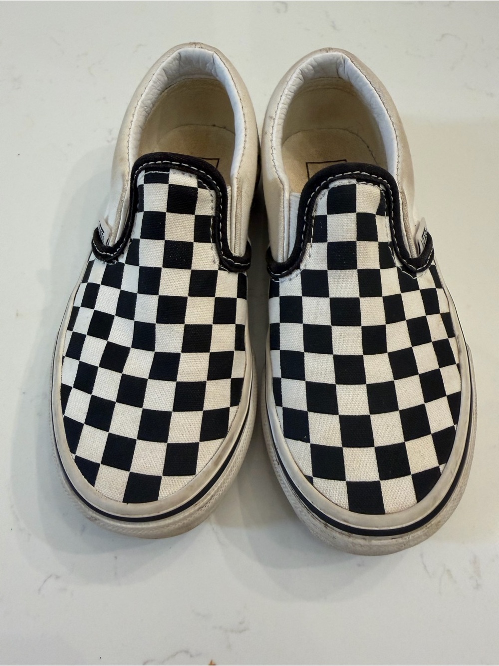 Vans Kids Black and White Checkerboard Slip-On Sneakers